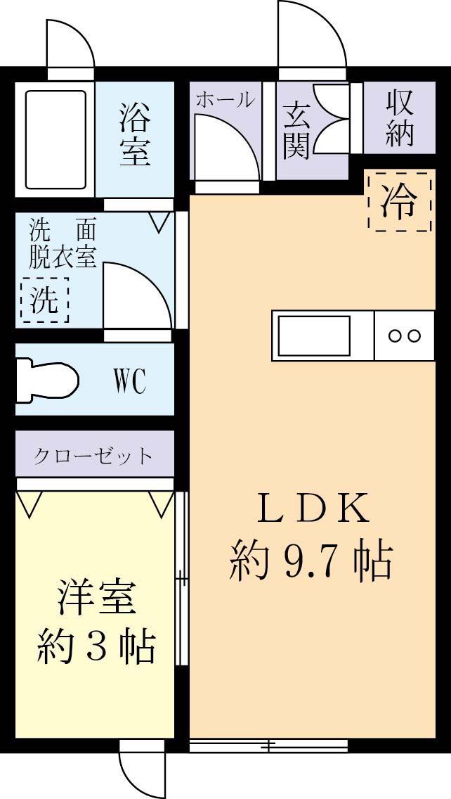 プレジール(1LDK/1階)の間取り写真