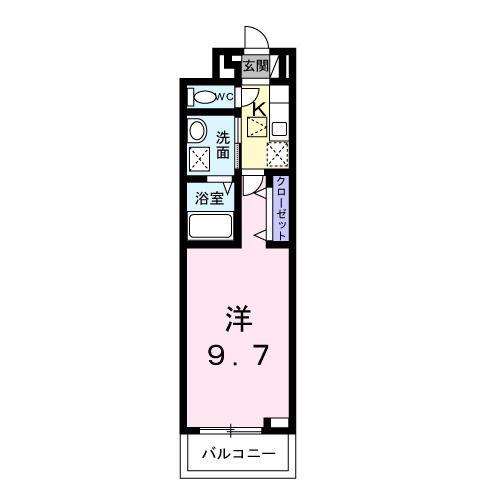 アイルヴィラK(1K/2階)の間取り写真