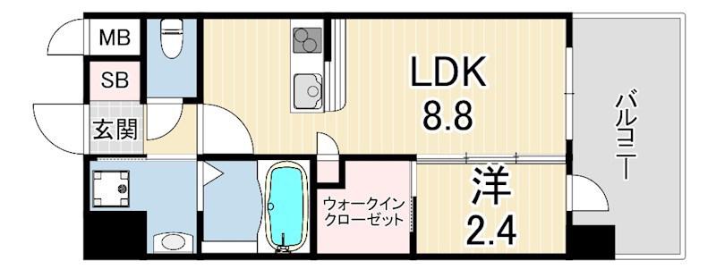 セレニテ神戸西アリエ(1LDK/7階)の間取り写真