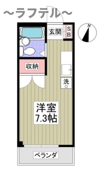 ヒルズ狭山(ワンルーム/3階)の間取り写真
