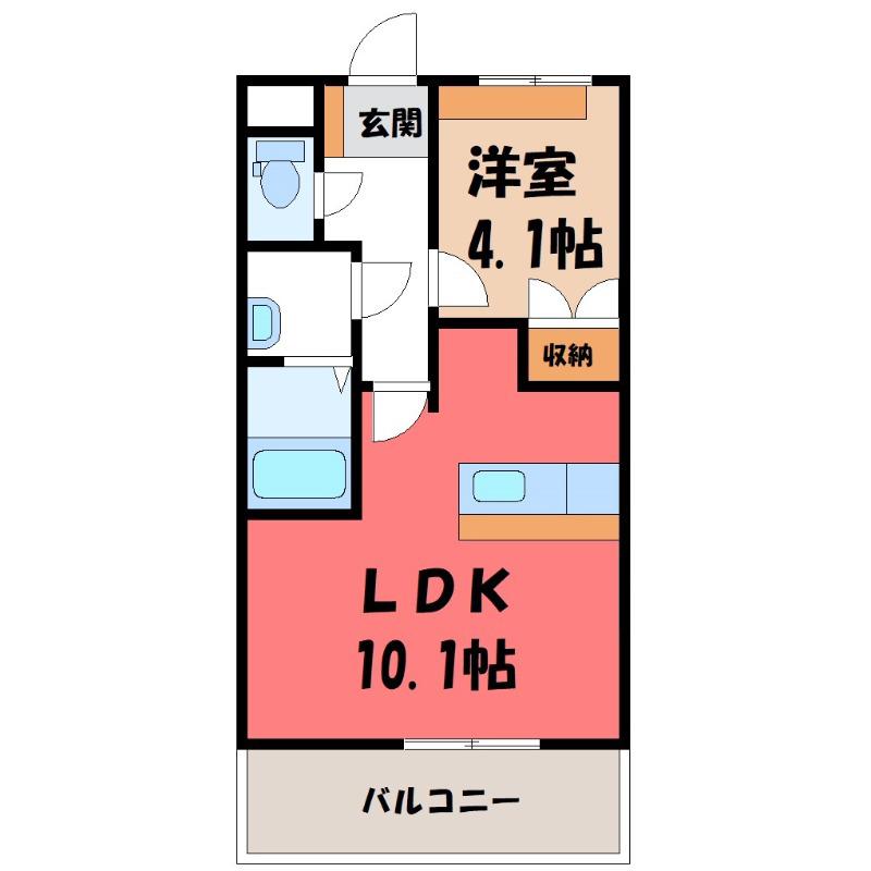 プリンシパル(1LDK/2階)の間取り写真