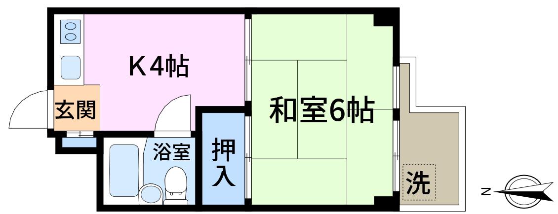 エタニコーポ(1K/2階)の間取り写真