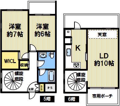 ウィンデイコート(2LDK/5階)の間取り写真