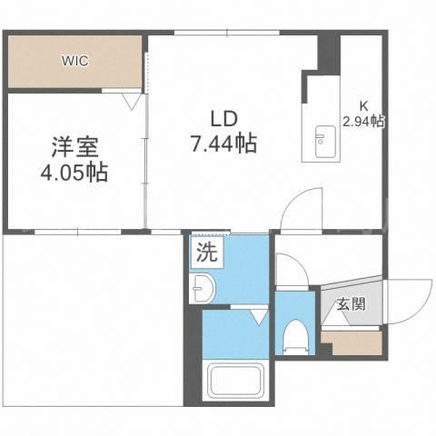 アールズ・コート平岸(1LDK/1階)の間取り写真