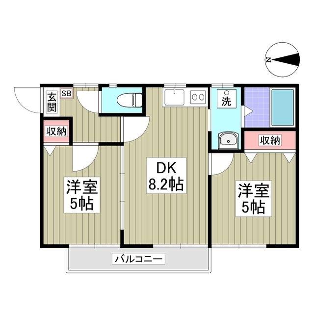 MAISON BRILLER(2DK/2階)の間取り写真