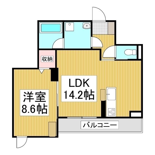 ベレオ西軽井沢(1LDK/3階)の間取り写真