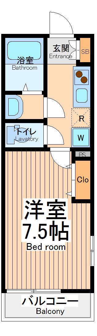 グレイスネスト(1K/2階)の間取り写真