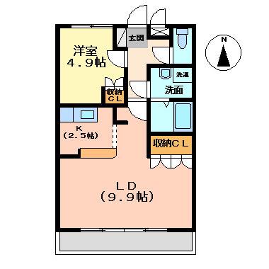 BRILLIANT JADE(1LDK/1階)の間取り写真