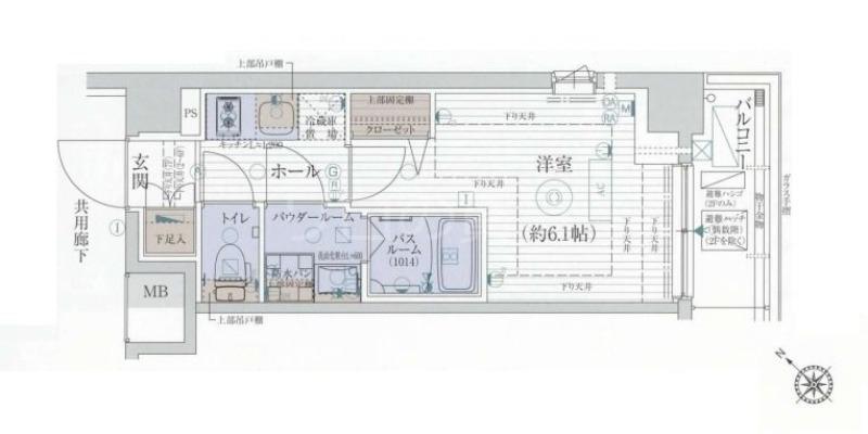 エステムプラザ品川西小山(1K/4階)の間取り写真