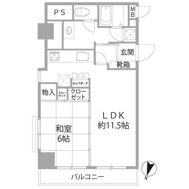 赤坂エクセル(1LDK/6階)の間取り写真
