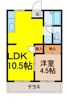 カーサフルカワⅡ(1LDK/1階)の間取り写真