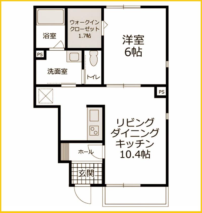 HIYOSHI COURT(1LDK/1階)の間取り写真