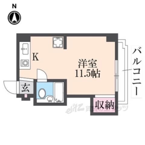 ロイヤル河原町五条(ワンルーム/7階)の間取り写真