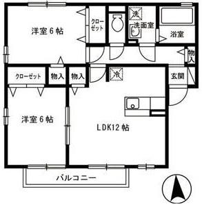 フローレンスサクラ(2LDK/2階)の間取り写真