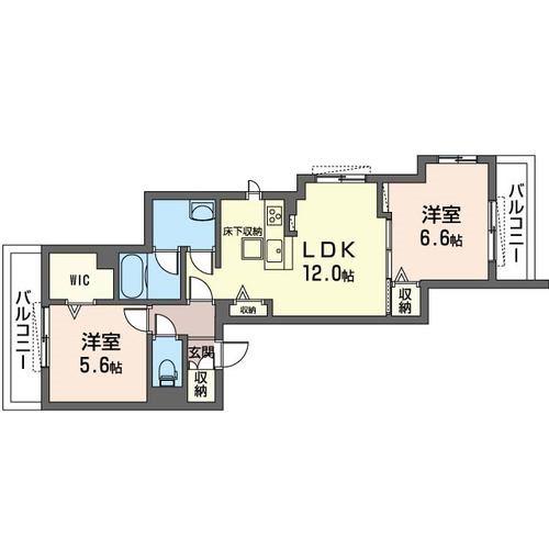 AJOUTER LE BONHEUR(2LDK/2階)の間取り写真
