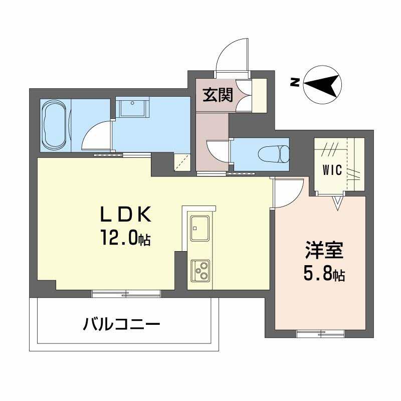 ガーデンコート(1LDK/1階)の間取り写真
