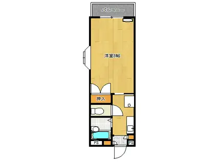 カレッジ花尾(1K/1階)の間取り写真