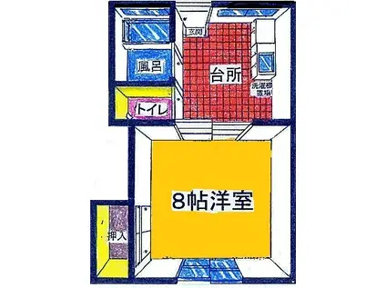 コーポまゆみ(1K/2階)の間取り写真