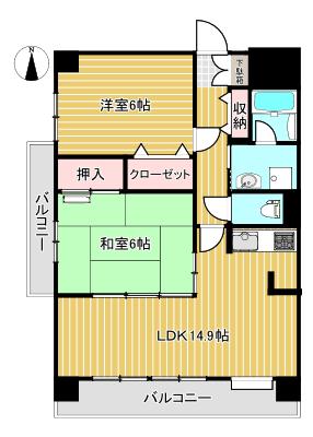 ジュピター(2LDK/5階)の間取り写真