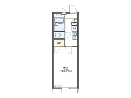 レオパレスプリムローズ(1K/1階)の間取り写真