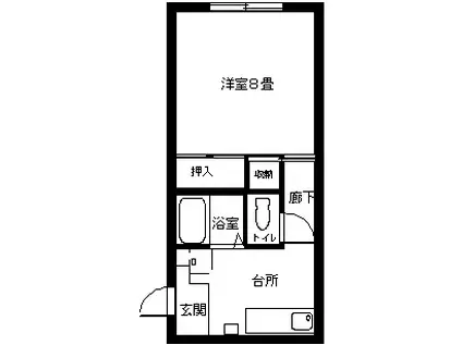 ニューハイツ(1K/2階)の間取り写真