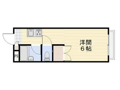 ロワールA棟(1K/1階)の間取り写真