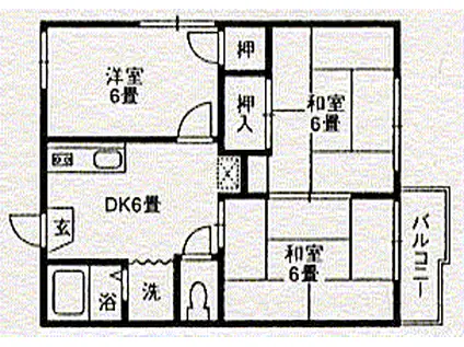 フォーブルおがたA(3DK/2階)の間取り写真
