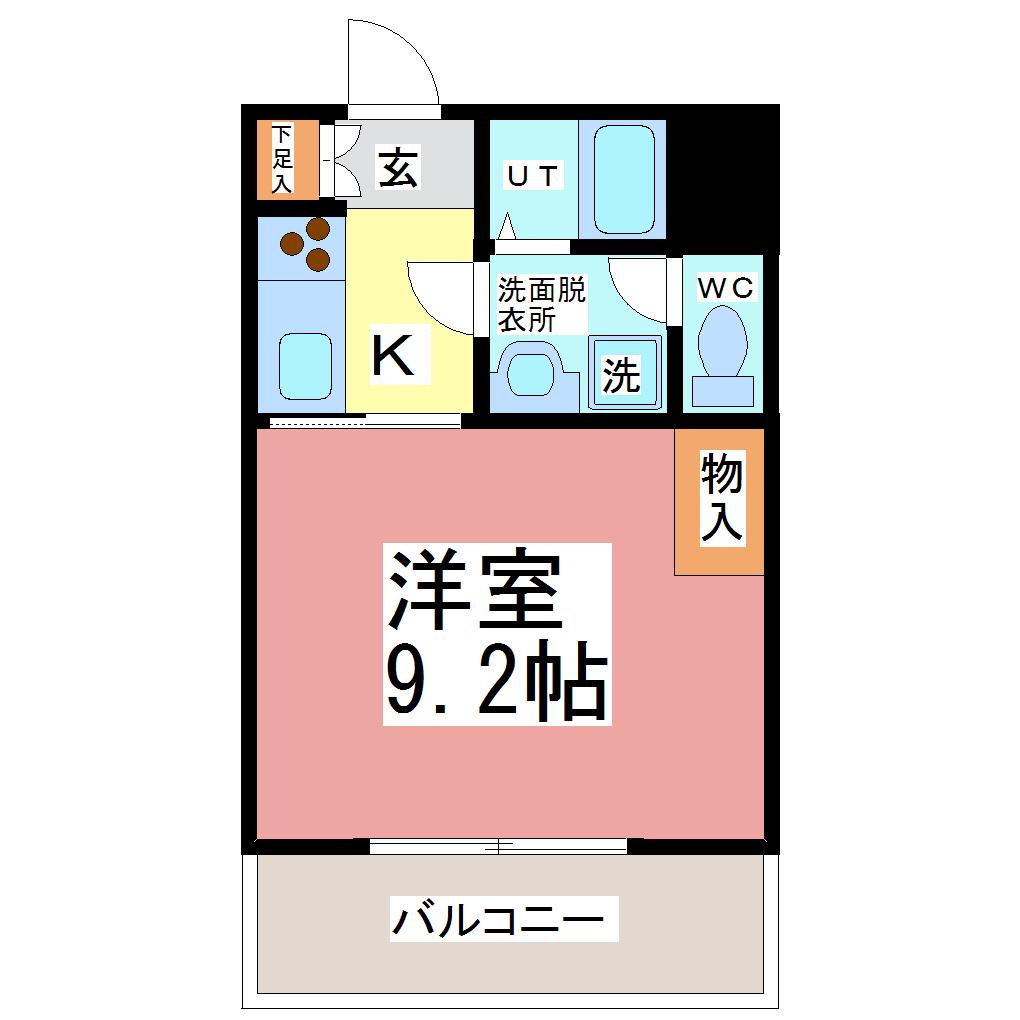 ソシエ フラッツ(1K/3階)の間取り写真