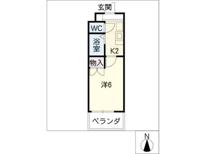 ヒサゴハイツI(1K/2階)の間取り写真
