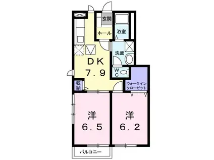 サンセールB(2DK/1階)の間取り写真
