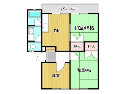 グリーンハイツ高尾(3DK/1階)の間取り写真