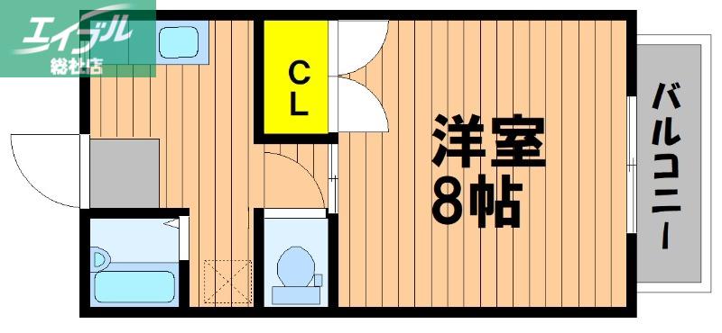 総社Sフラッツ E(1K/2階)の間取り写真