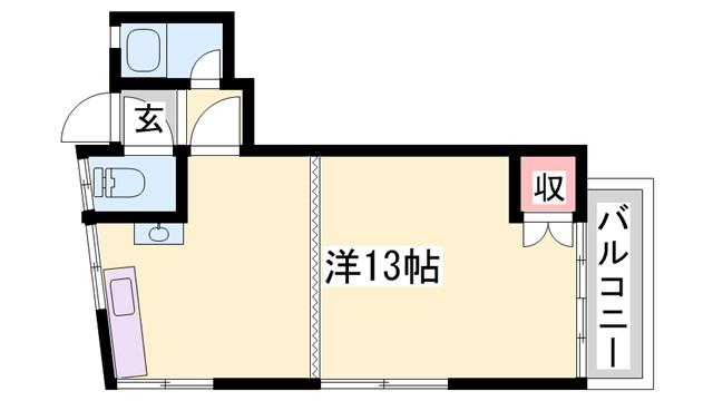 東口ハイツ(ワンルーム/2階)の間取り写真