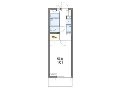 レオパレステルメ(1K/1階)の間取り写真