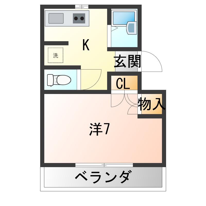 半田コーポ(1K/1階)の間取り写真