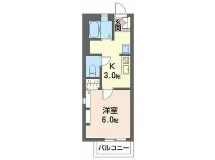 FKガーデン金沢文庫(1K/2階)の間取り写真