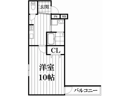 フジパレス鴻池新田III番館(1DK/1階)の間取り写真