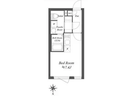 LEGALAND四谷ANNEX リーガランド四谷アネックス(ワンルーム/2階)の間取り写真