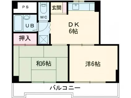 ホワイトスワン明石(2DK/3階)の間取り写真