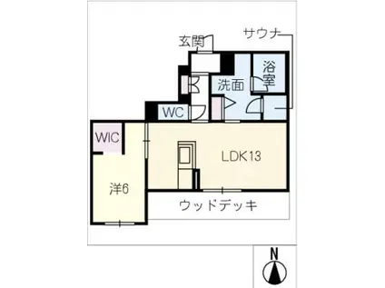 リラフォート(1LDK/1階)の間取り写真
