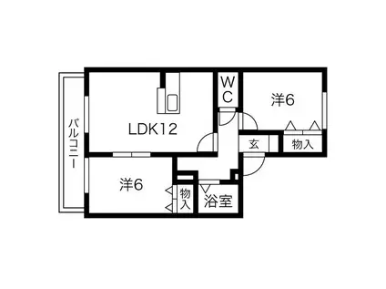 グランシャリオA(2LDK/2階)の間取り写真