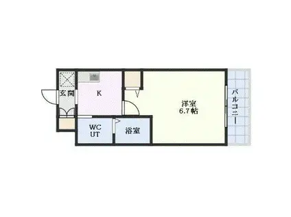 エグゼ大阪ドーム(1K/9階)の間取り写真