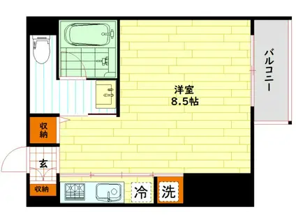 INNOCENT DOYAM(ワンルーム/6階)の間取り写真