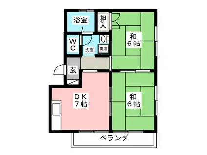 ロイヤル立坂(2DK/3階)の間取り写真