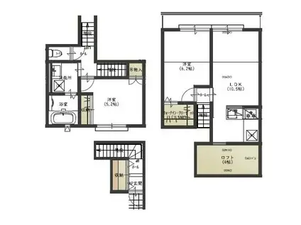 BELLA・CASA(2LDK/2階)の間取り写真
