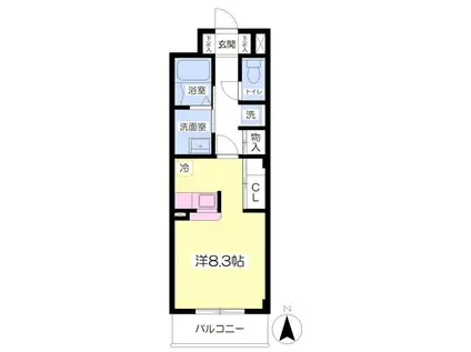 GLACE HILLS(1K/4階)の間取り写真