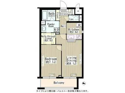 ルミエール中町(1LDK/1階)の間取り写真