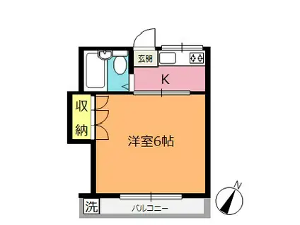 ハイツスリーナイン(1K/2階)の間取り写真