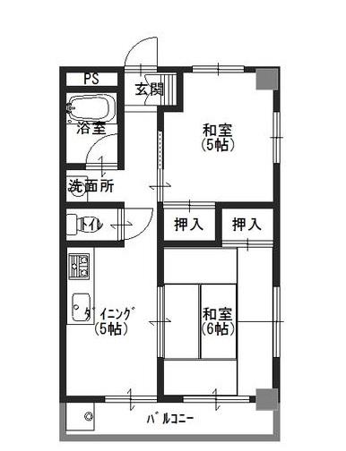 メゾン門田(2K/3階)の間取り写真