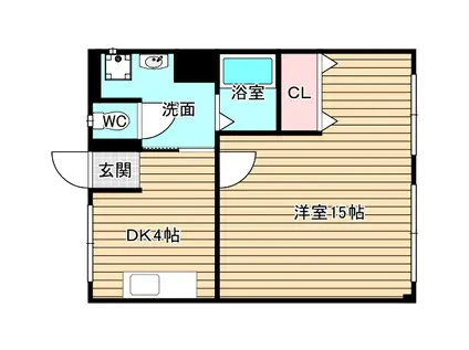 此花マンション(1DK/1階)の間取り写真
